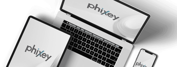 Phixey protection shown on a laptop, tablet, and smartphone